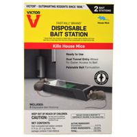 Victor M914 Mouse Bait Station, 2-Opening, Disposable Plastic Bait Stations, 2/PK