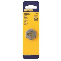 Irwin 9420 Machine Screw Die, 1/4"-20 NC Thread, Right Hand Thread, HCS Hex Die