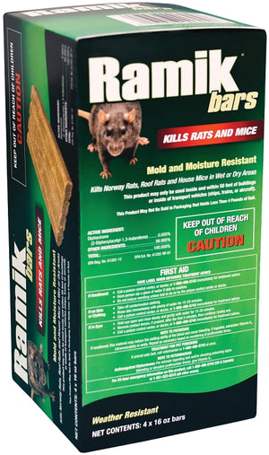 Ramik 116334 Bar Bait Solid 16 oz Box Ramik 4LB Rat Poison Bar