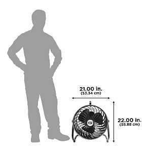 MaxxAir HVFF16T Red Floor Fan, 120V, 3-Speed, 1350 RPM, 1600 CFM, Black/Red