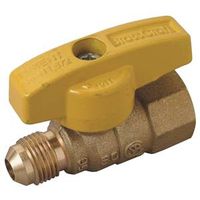 BrassCraft Gas Ball Valve, 3/8" x 1/2" Connection, Flared x FIP, 5 PSI, Brass Body