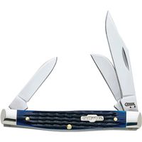 Case 02806 Folding Pocket Knife, 3-Blade, Blue Handle, 2.42 in Clip, 1.58 in Sheep Foot, 1.57 in Pen