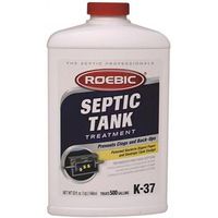 Roebic K-37 Septic System Treatment, Liquid, Straw Color, 1 Quart Bottle, Slightly Hazy