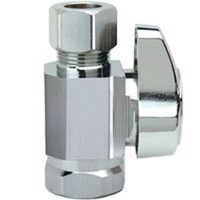 BrassCraft Stop Valve, 3/8" x 3/8" Compression x FIP, 125 PSI, Brass Body, 1.88" Length