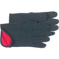 Boss 4027 Protective Gloves, Large, Knit Wrist Cuff, Cotton/Polyester, Brown/Red Fleece Jersey Glove