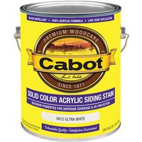 Cabot 800 Siding Stain, Ultra White, 1 Gallon