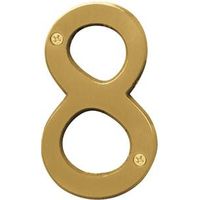 Hy-Ko Prestige Series House Number, 2.94" W x 6.88" H, Character: 8, 4" H (BR-43BB/8)