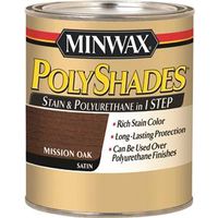 Minwax PolyShades Wood Stain and Polyurethane, Satin, Mission Oak, 1 qt Can