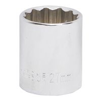 Vulcan MT6534143 Drive Socket, 27 mm, 1/2 in Drive, 12-Point, Chrome Vanadium Steel