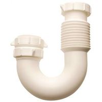 Plumb Pak PP812-55 J-Bend, 1-1/2 x 1-1/2 in, Slip, Plastic, White J-Bend 1-1/2IPS