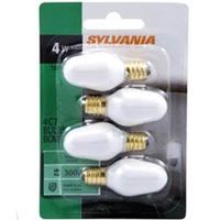 Sylvania 13553 Incandescent Lamp, White, 4W, Candelabra E12 Base, C7, 16 Lumens, 2850K Color Temp