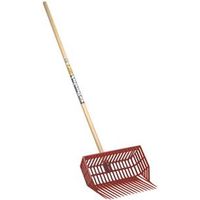 Little Giant DuraPitch II DP2RED Manure Fork, Polycarbonate Tine, Wood Handle, Red, 52 in L