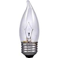 Sylvania 13654 Incandescent Lamp, C-7A Filament, Clear, 25W, B10, 120V, 1.25 in Dia x 3.813 in L