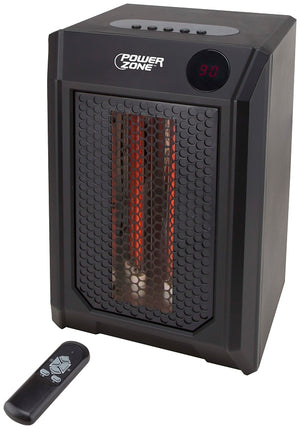 PowerZone Infrared Quartz Heater with Remote Control, 750/1500 W, Black (HT1195)