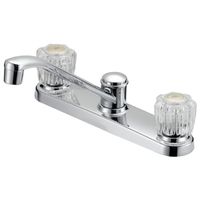 Boston Harbor Kitchen Faucet, 1.8 GPM, 3-Hole, Metal/Plastic, Chrome Plated, Deck Mount