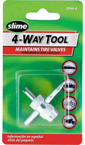 Slime Tire Valve Tool, 4-Port/Way, Steel (2044-A)