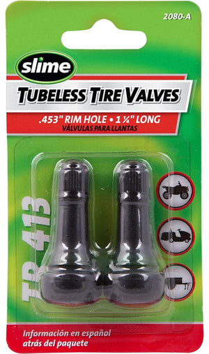 Slime Tubeless Tire Valve, Rubber, 2 PK, For TR413 Tires (2080-A)