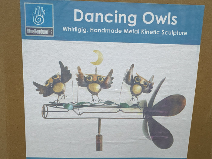 Dancing Owls Whirligig Garden Decor