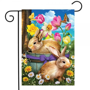 Spring Bunny Basket Flag