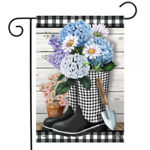 Checker Garden Boot with Flag