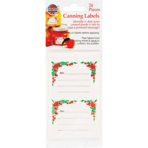 Norpro 635 Canning Labels, 4-1/2 in L, 2-1/2 in W, 2 in Dia, Plastic, 24 PCS