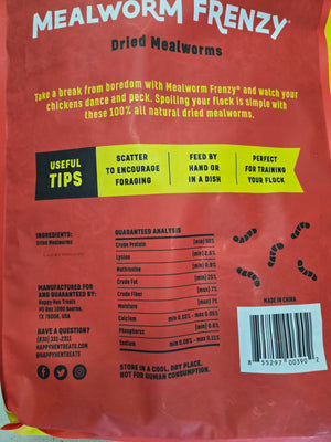 100% Mealworm Frenzy Treats for Chickens 11LB Bag