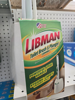 Libman 1024 Plunger, Plastic Bristle, Rubber Holder Toilet Cleaning Tool