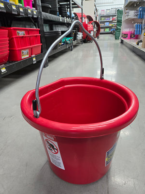 Fortex-Fortiflex FB-120 Series FB-120R Bucket, 20 qt Volume, Rubber/Polyethylene, Red
