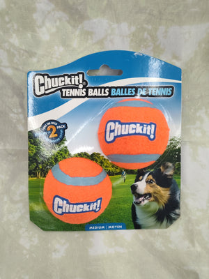 Chuckit! Dog Toy Ball, Medium, Rubber, Blue/Orange Tennis Ball