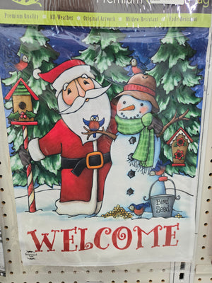 Snowman & Santa Flag
