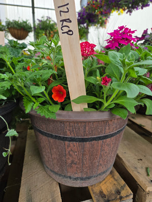 12-Inch Round Cask Planter
