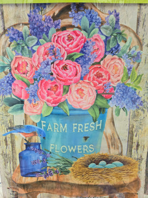 Farm Fresh Peony Garden Flag