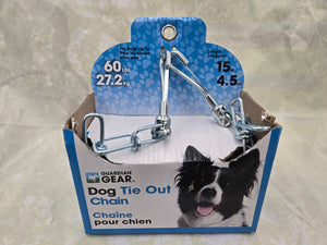 Boss Pet PDQ 43715 Pet Tie-Out Chain, 15 ft L, Steel, For Large Dogs Up to 60 lb