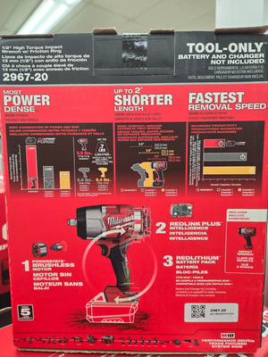 Milwaukee M18 FUEL 2967-20 High-Torque Impact Wrench, 1/2 in Drive, 0 to 2400 ipm