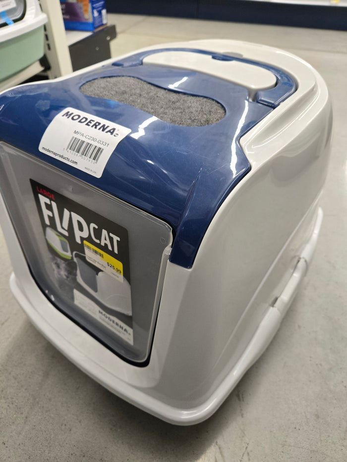 Closed Blue Litter Box