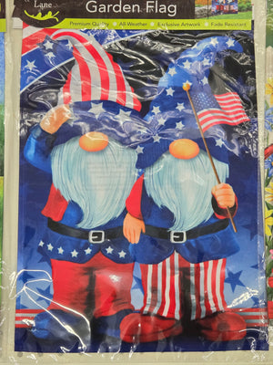Patriotic Gnome Garden Flag