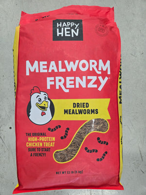 100% Mealworm Frenzy Treats for Chickens 11LB Bag