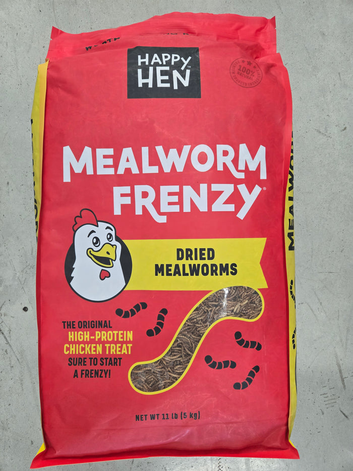 100% Mealworm Frenzy Treats for Chickens 11LB Bag