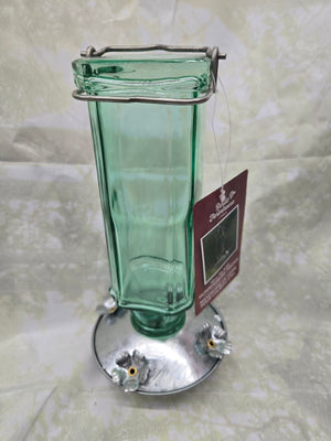 Rustic Glass Hummingbird Feeder