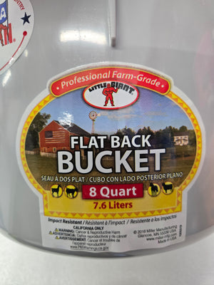 DuraFlex Plastic Flatback Bucket 8qt Gray