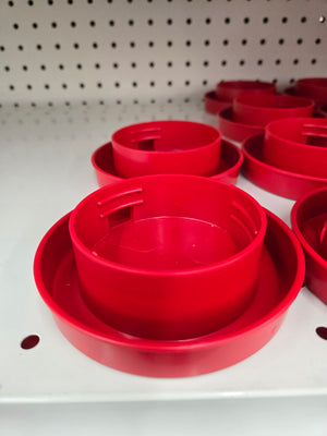 Little Giant 730 Poultry Waterer Base, 4 in Dia, 1-1/4 in H, 1 qt Capacity, Polystyrene, Red