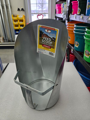 6qt Galvanized Metal Feed Scoop