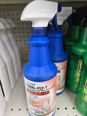 Prozap Final-Fly-T Fly-Die Equine Spray, Liquid, Clear/Light Yellow, Strong, 1 Qt
