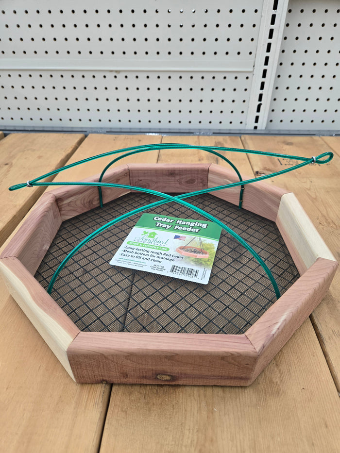 Cedar Hanging Tray Bird Feeder