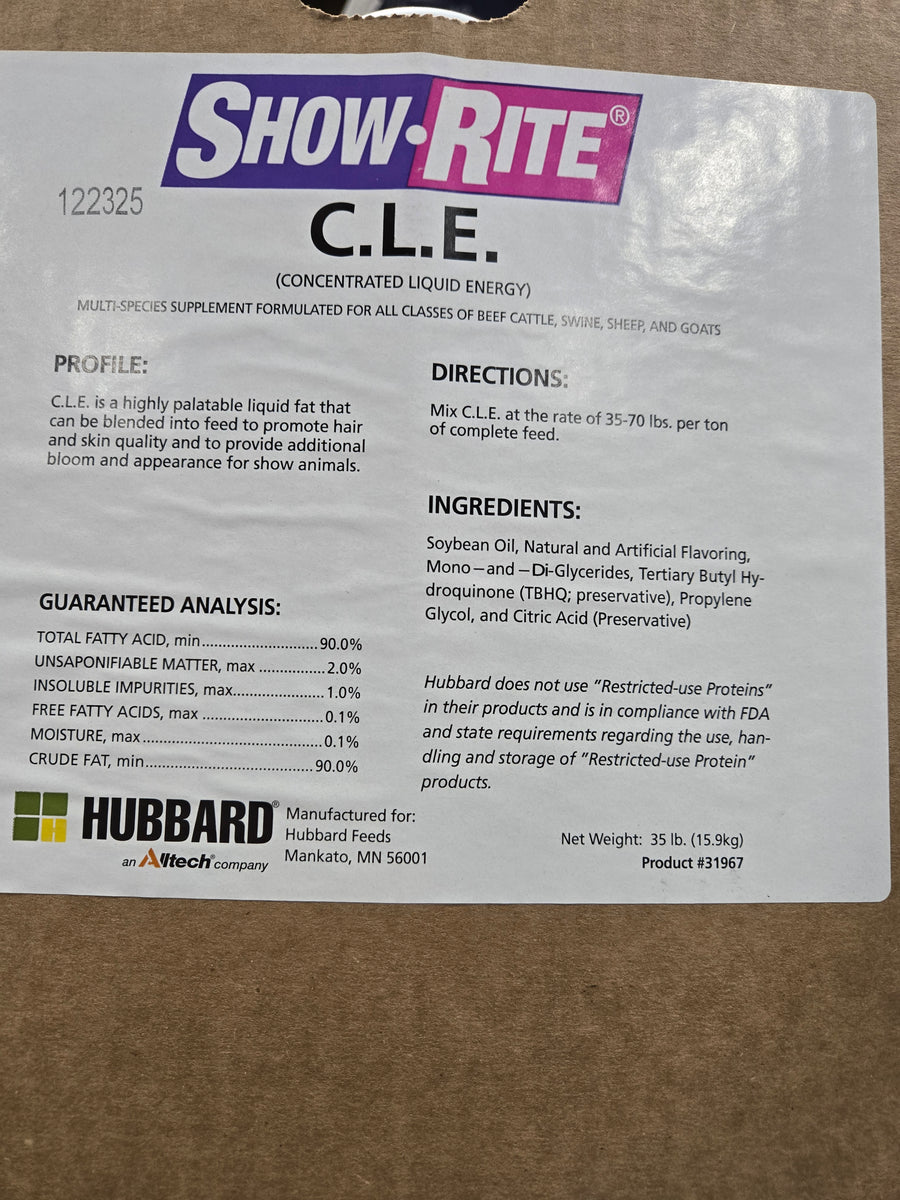 Show-Rite CLE Oil Feed Supplement – Pettigrew-Online