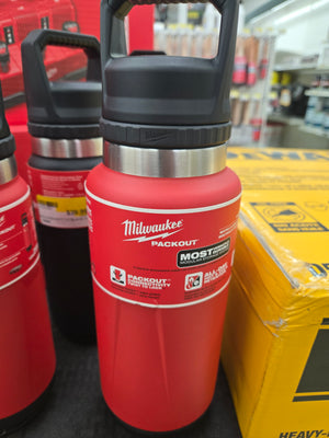 Milwaukee Packout Insulated Water Bottle, 36 oz, Metal, Red