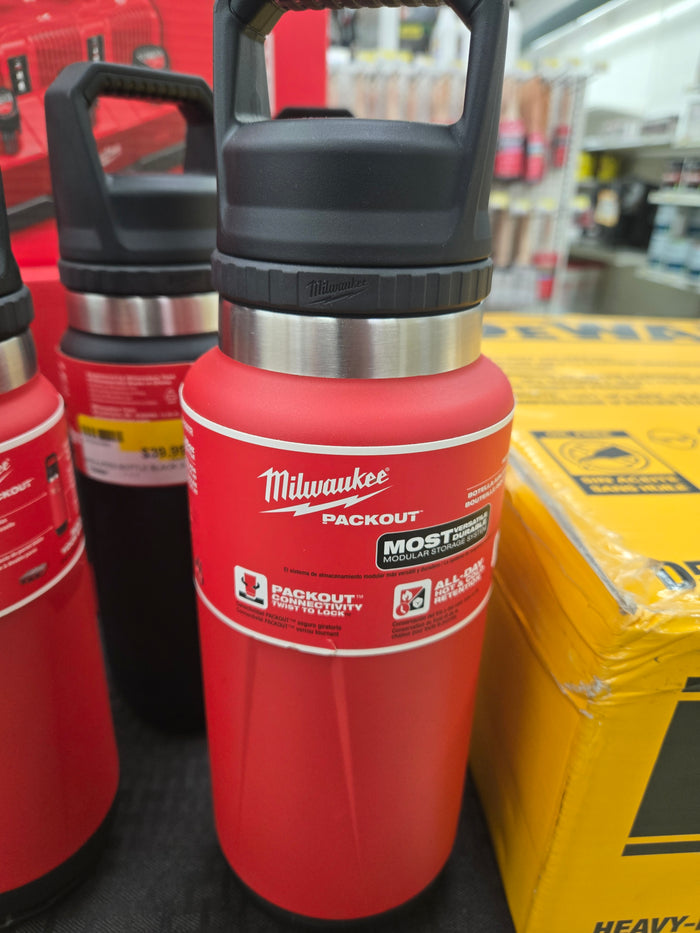 Milwaukee Packout Insulated Water Bottle, 36 oz, Metal, Red