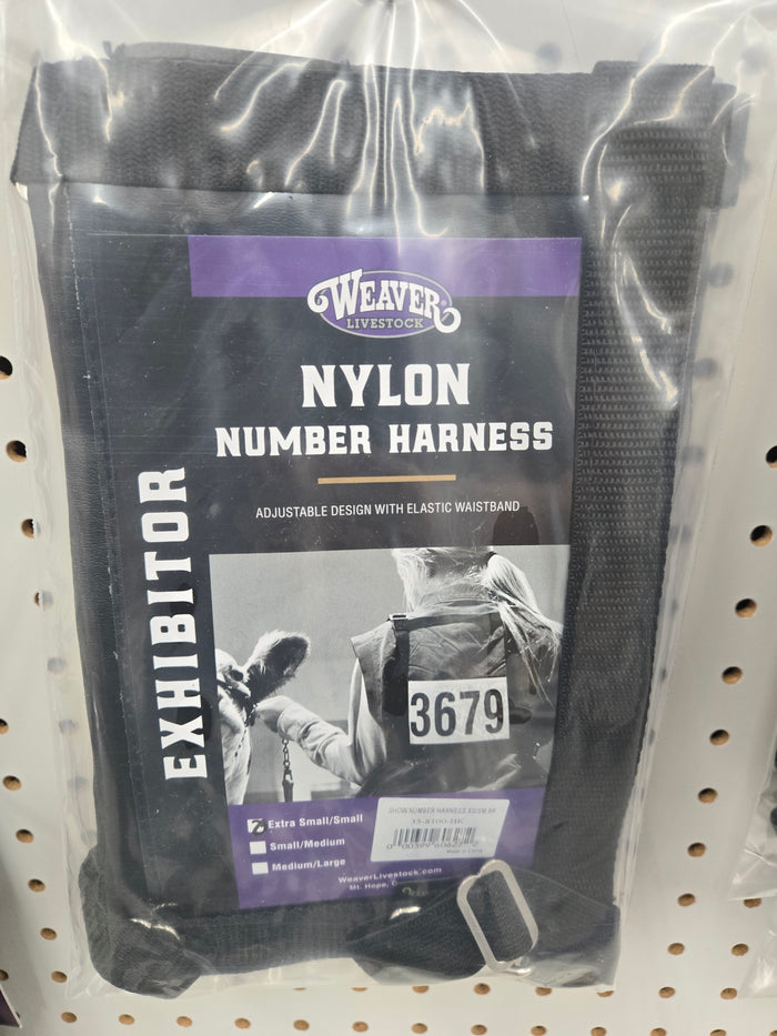 Nylon Exhibitor Show Number Harness XS/SM Show Number Holder