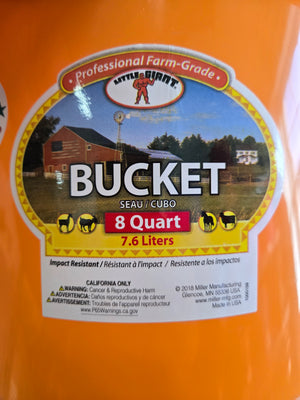 DuraFlex Plastic Round Bucket 8qt Orange