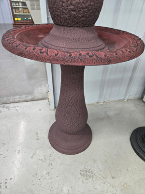 Red Fiber Clay Bird Bath